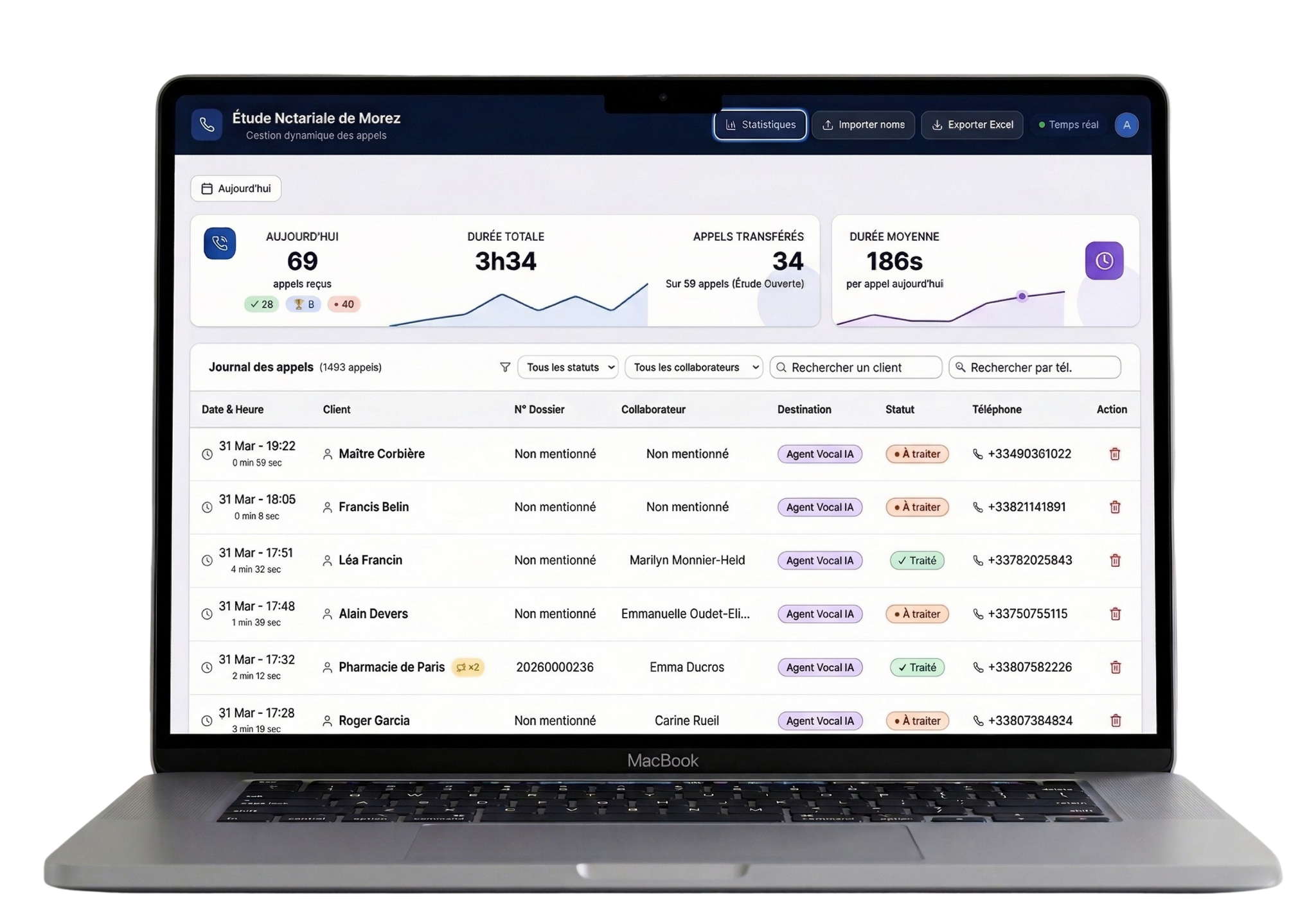 Next Call AI call management interface